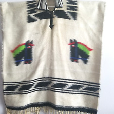 Zarape Sarape Poncho Gabán Charro Jorongo Vintage Wool Blanket horses Mexico picture
