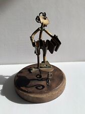 Mid 20th Century Argentina Abstract Metal Sculpture Of Man Playing Accordion picture