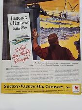 1935 Socony-Vacuum Oil Company Fortune Magazine Print Ad Triborough Bridge NYC picture
