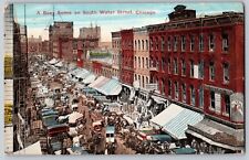 Postcard Antique Posted 1916 South Water Street Chicago Illinois B11 picture