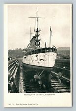 Opening New Dry Dock, Ship Charlestown Vintage Souvenir Postcard picture