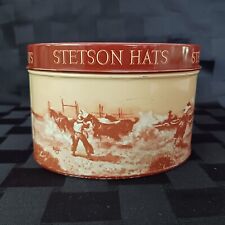 Vintage Miniature Stetson Hats Advertising Tin w/Cowboy Scene  picture