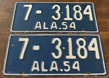 Vintage 1954 Alabama License Plate Pair 7-3184 Professionally Restored picture