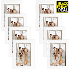 8 Pack 4x6 Picture Gallery Wall Frame Set Collage Tabletop Plastic Glass, White picture