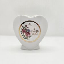 Vintage Heart Shaped Floral Bud Vase/Planter I Love You Mother Made in Japan 24k picture