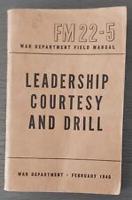 Vintage 1946 Leadership Courtesy and Drill US Army FM 22-5 Field Book picture