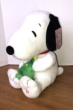 2008 Peanuts Talking Snoopy with Woodstock Christmas Tree 16” Gemmy w/ Tag picture