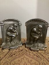 Pair Antq Cast Iron Rodin's THE THINKER  Bookends picture