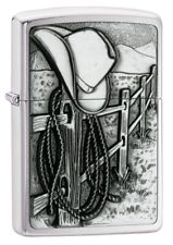 Zippo Resting Cowboy  Brushed Chrome Windproof Pocket Lighter, 24879 picture