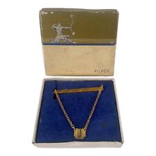 Vintage Hickok Gold Tone Tie Chain/Bar Clip with The Letter J And Original Box picture
