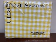 New Sealed Vintage Utica Fine Arts by Stevens King Fitted Country Gingham Yellow picture