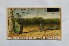 Hops And Malt Bitters Victorian Trade Card Quack Medicine Grasshoppers Nature picture