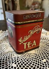 Antique Golden Wedding Tea Tin With “Gun Powder” Lid… picture