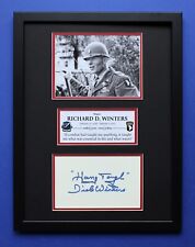 RICHARD D. WINTERS AUTOGRAPH framed artistic display WW2 Band of Brothers picture