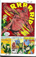 Original 1977 Green Arrow World's Finest 245 DC Comics color guide art pg 36:JLA picture
