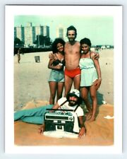 Vintage Photo Young Women Man Swimsuit Beach Man w/ Boombox Radio  1980's R162A picture