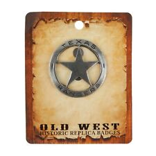 Texas Rangers Star Badge Antique Silver Finish Old West Replica Made in USA picture