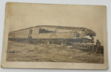 Antique Train Wreck RPPC Real Photo Postcard Possibly Jackson MI Michigan picture