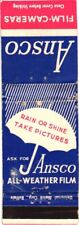 Ask For Ansco All-Weather Film Rain or Shine Vintage Matchbook Cover picture
