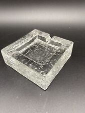 Scandinavian Modern Ice Glass Ashtray in the Style of Iittala or Pukeberg Sweden picture