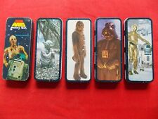 Star Wars Vintage Metal Pencil Boxes 1980 Made in England & Maths Set 1977 Box picture