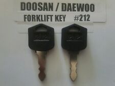 2 Keys # 212 Ignition Keys Doosan, Daewoo Forklift Heavy Equipment FAST SHIPPING picture