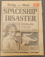THE DAILY MAIL USA SPACE SHUTTLE DISASTER TEACHER DIES 29TH JAN 1986 NEWSPAPER picture