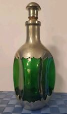 Emerald Green Glass / Pewter Decanter & Stopper by KMD Royal Holland Daalderop picture