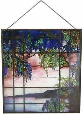 Ebros Louis Comfort Tiffany Landscape Window Oyster Bay Stained Glass Art Panel picture