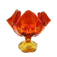 Vintage Viking Amberina Art Glass Compote picture