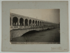 Pierre Petit, le pont d'Auteuil, crue de la Seine, Paris Vintage print.  picture