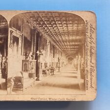 Stereoview Card 3D C1875 Windsor England Grand Corridor Queen Victoria's Castle picture