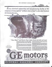 Vintage Magazine Ad Ephemera - GE Motors - WWI - 1918 - Saturday Evening Post Ad picture