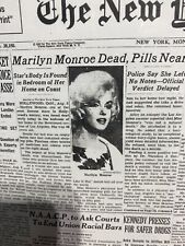 VINTAGE NEWSPAPER HEADLINE ~ MARILYN MONROE HOLLYWOOD STAR FOUND DEAD OVERDOSE picture