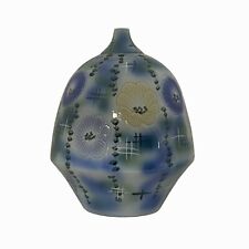 Artistic Flower Blue Green Porcelain Fat Round Body Small Mouth Vase ws3514 picture