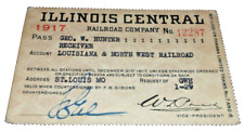 1917 ILLINOIS CENTRAL EMPLOYEE PASS #12287 L&NW picture