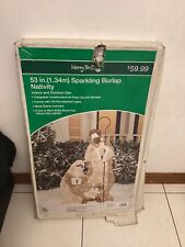 Merry Bright Sparking Burlap Nativity 53 Inch. light Sculpture picture