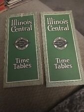(2) 1921 Illinois Central Railroad Time Tables, Very Good Condition, No. 12 & 13 picture