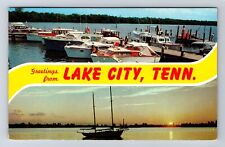Lake City TN-Tennessee, General Banner Greetings, Vintage c1962 Postcard picture