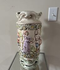 Antique UMBRELLA VASE STAND LARGE 17” Footed Vatican Style Ceramic/ Porcelain picture