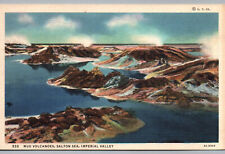 Salton Sea CA Postcard Mud Volcanoes Imperial Valley California Linen Card picture