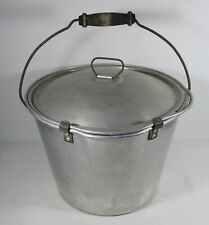Early Wear-Ever TACUCo Aluminum Pot Steam/Closed Lid Wood Handle Dairy Camp No 5 picture