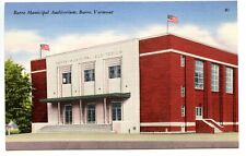 Barre Vermont VT Municipal Auditorium Vintage Linen Postcard picture