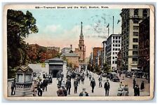 Boston Massachusetts MA Postcard Tremont Street & The Mall Business Section 1920 picture