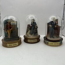 FRANKLIN MINT JOHN WAYNE HAND PAINTED SCULPTURE W/ GLASS DOMES. LOT picture