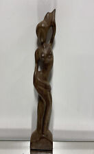 VTG Modernist Sculpture Mid Century Wood Carved figure Art Female abstract  picture