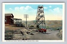 Mohawk Trail MA-Massachusetts, Wigwam Tea Room, Tower, Roadster Vintage Postcard picture