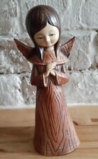 Vintage 1960s 1970s Japan Carved Wood Angel Girl Figurine 7