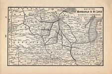 1901 Antique Minneapolis & St Louis Railroad Map Antique Railway Map 1568 picture