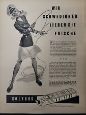 Kolynos Dental Cream 1946 Print Ad Du Magazine Swiss Swedish Girl Rope German picture